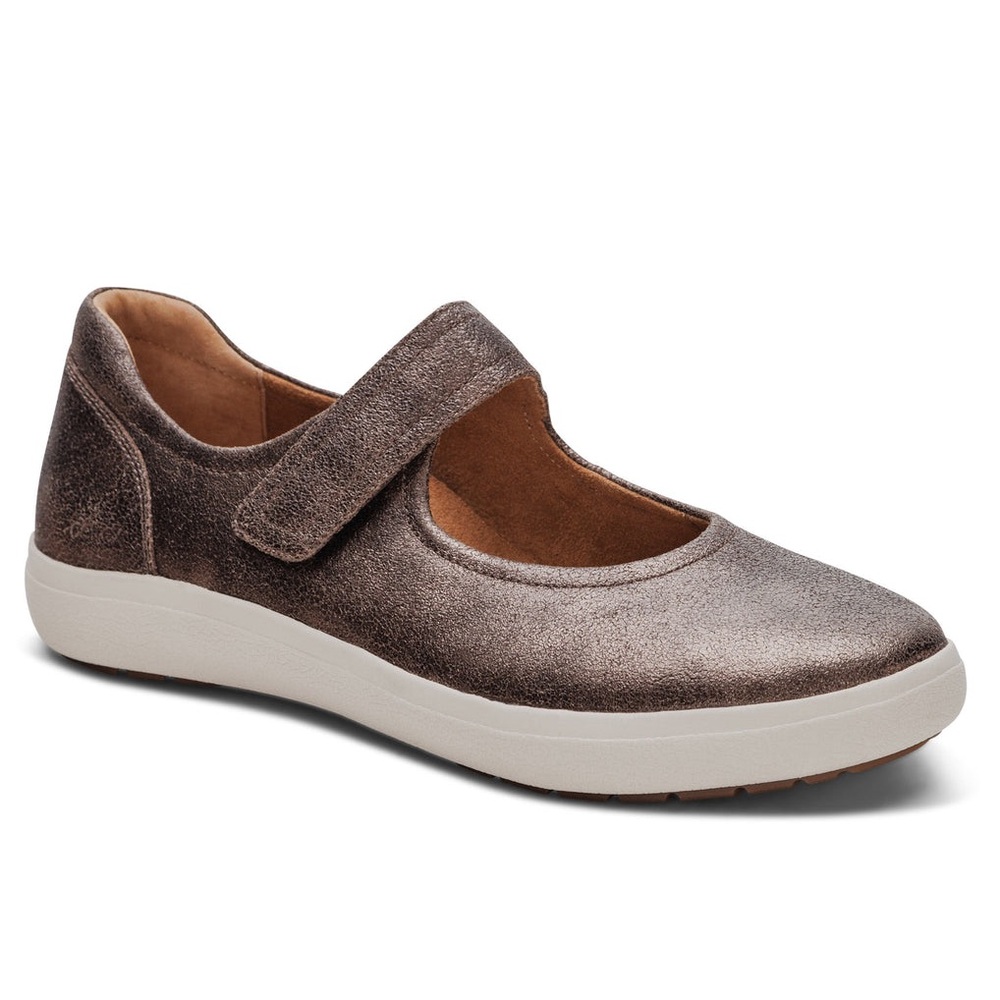 Aetrex Bronze‎ Erica Casual Sneakers Shoes Ladies Size 7 B14